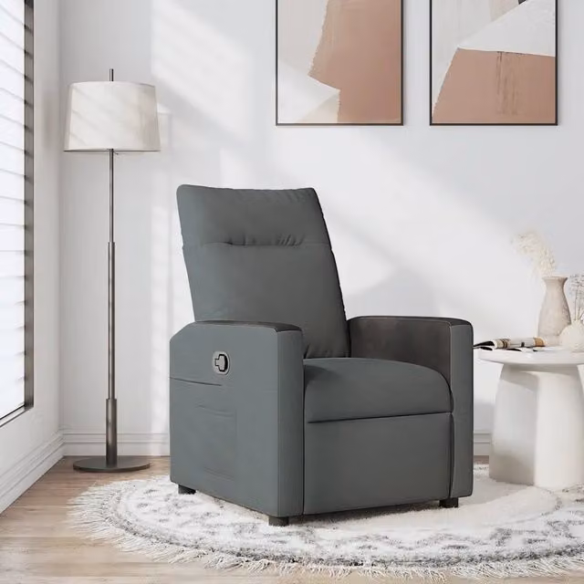 Divano Sedia-Poltrona reclinabile in tessuto grigio scuro 811526