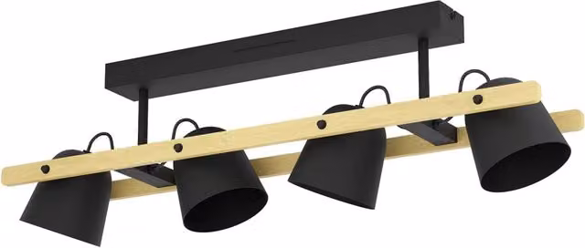 Plafoniera Hornwood-Z Acciaio Nero 4 Luci Led Integrato 3,7W