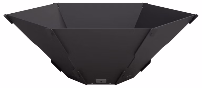 Focolare nero, dimensioni 58,5 x 51,5 x 19,5 cm, in acciaio