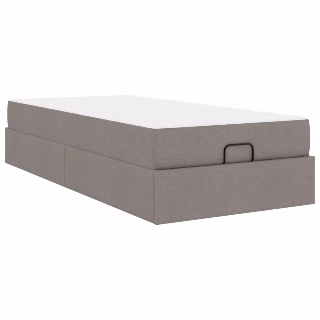Set letto con struttura imbottita e 2 materassi Talpa vidaXL in tessuto beige o grigio, L/P/H: 200 x 80 x 43,5 cm – 2