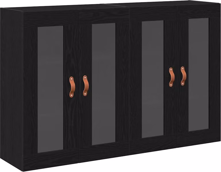 Armadi da Parete 2 pcs Rovere Nero 69,5 x 34 x 90 cm
