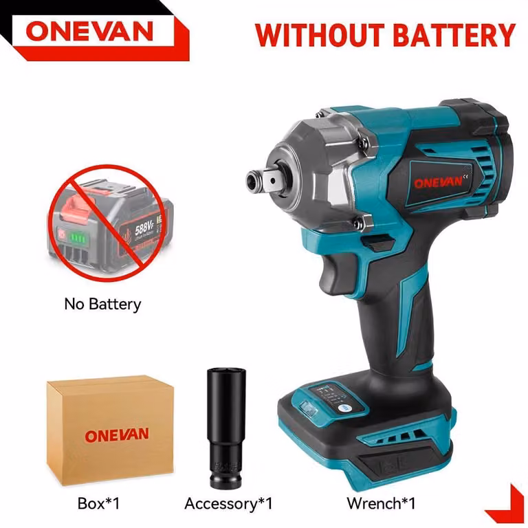 Avvitatore a impatto - A batteria, senza spazzole, 18 V - Coppia 1200 N·m - 6800 giri/min - 7200 colpi/min - Attacco quadrato da 1,27 cm - Senza batteria - Giallo