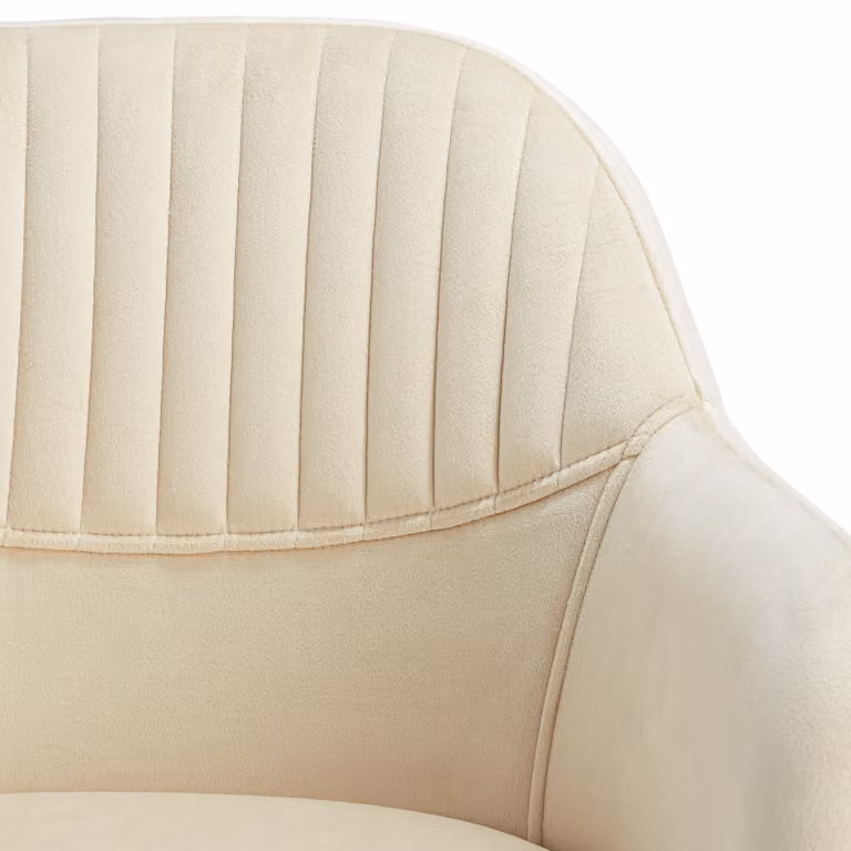 Set di 6 sedie girevoli tectake in velluto beige e nero per soggiorno e cucina
