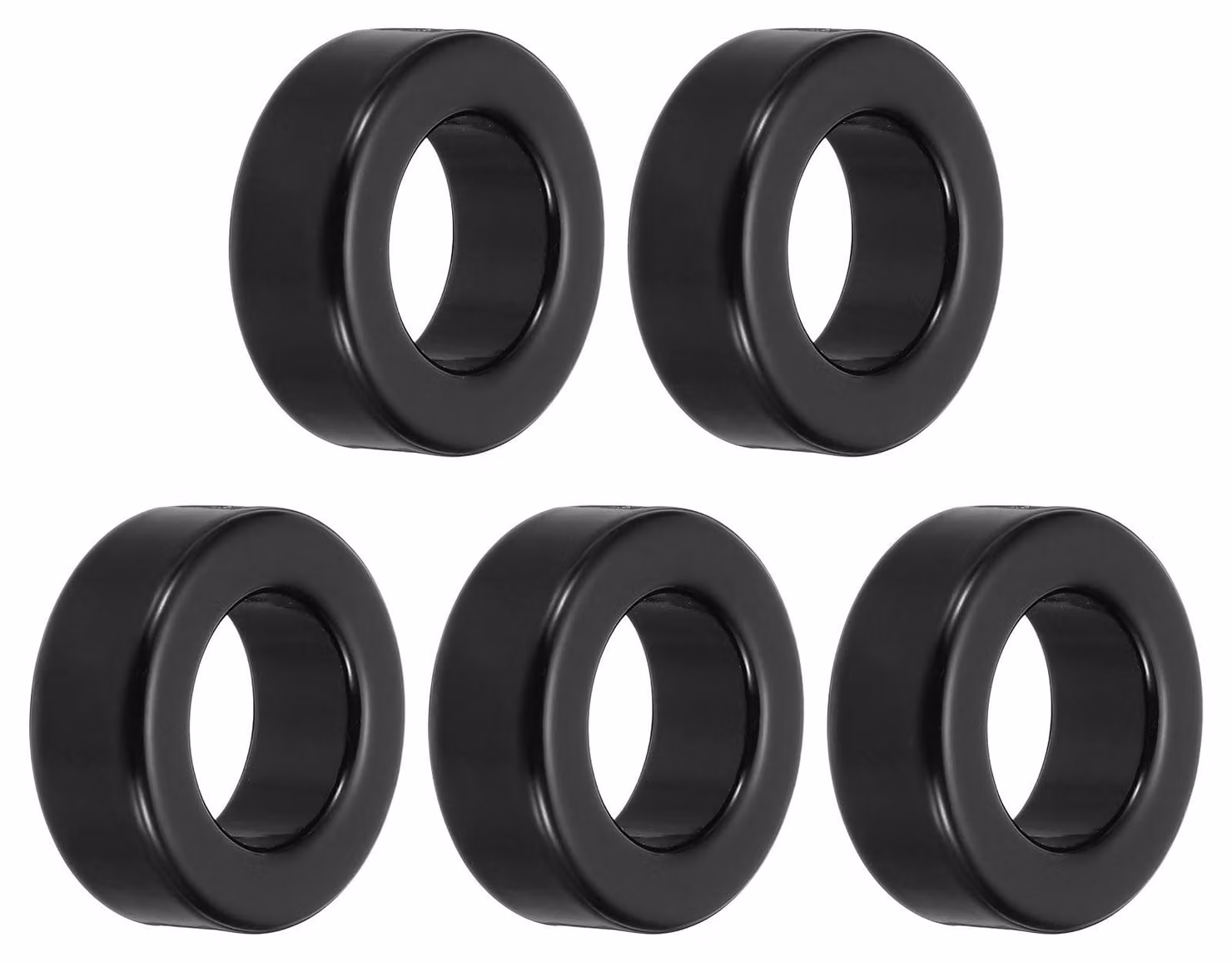 5 Anelli magnetici in ferrite di ferro, neri, dimensioni 24x42x16 mm