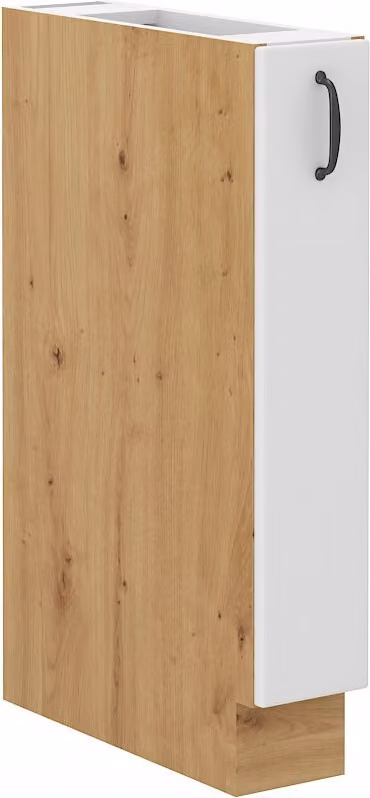 Armadietto estraibile SOPHIA - larghezza 15 cm, bianco / rovere artisan