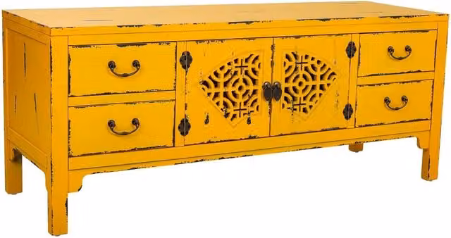 Credenza in legno gialla 120x40x50