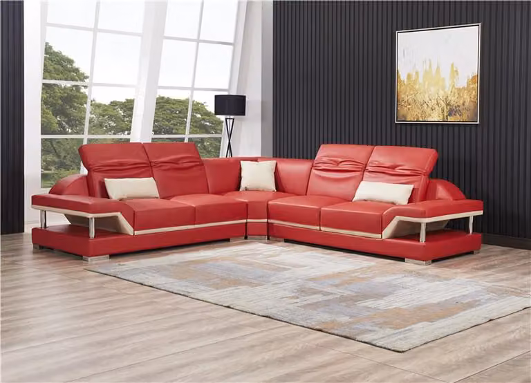 L-Form Leder Wohnlandschaft Couch Polster Sitz Ecksofa Sofa Wohnzimmer Sofas