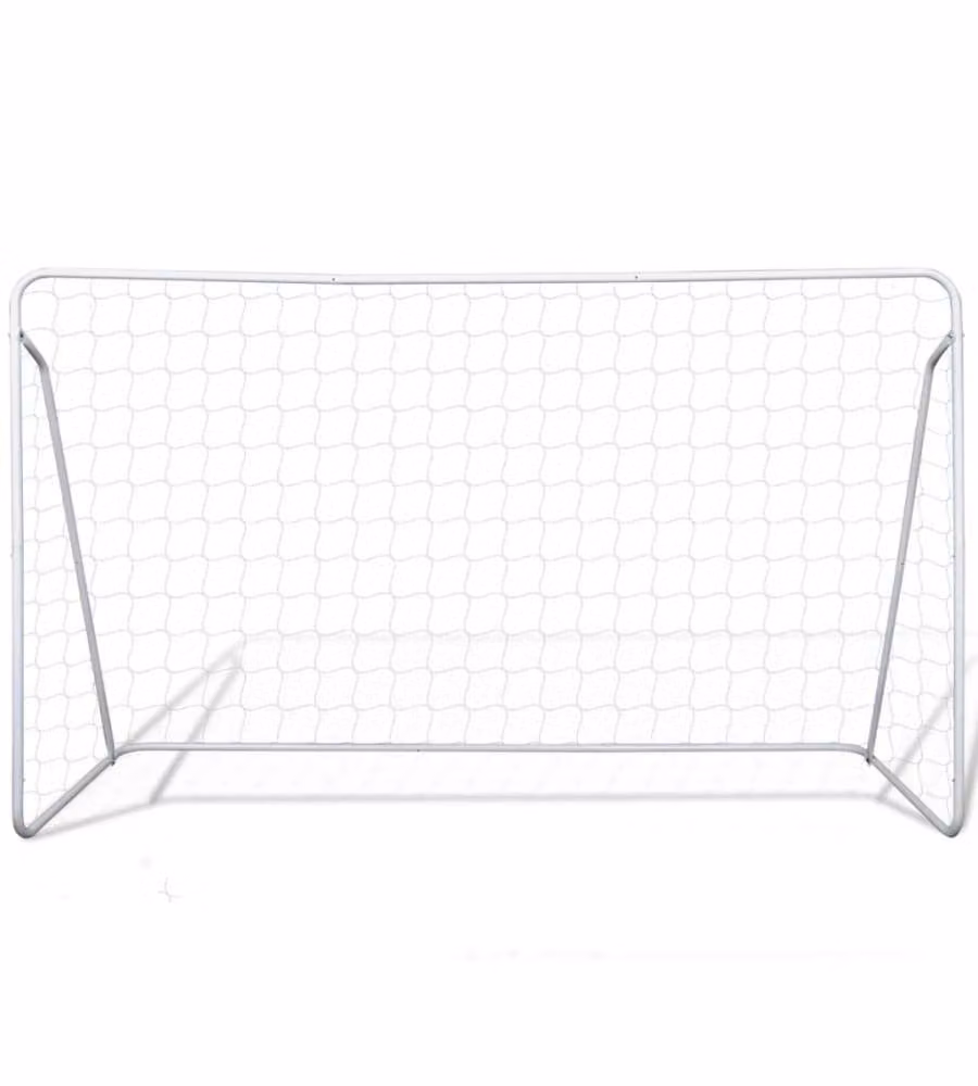 Set Porta da Calcio in Acciaio 240 x 90 x 150 cm Alta Qualità
