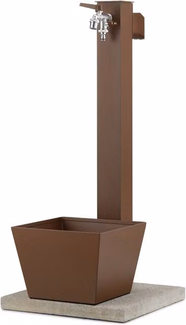 Fontana da Giardino con Rubinetto Base Vaschetta e Portagomma Belfer 42/QRRV Ruggine