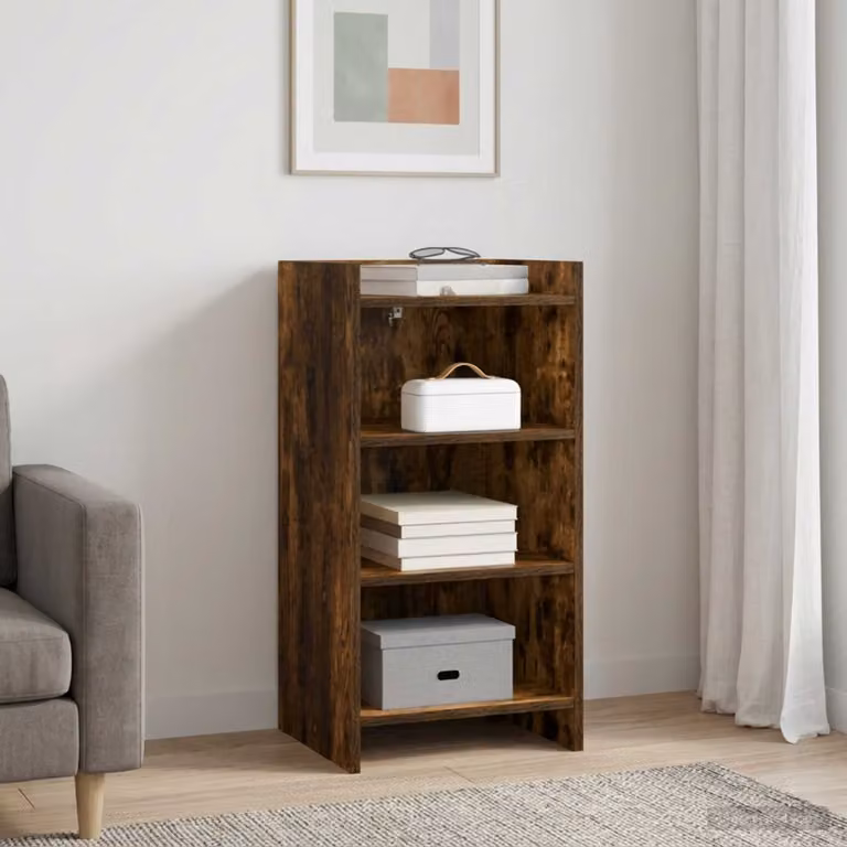 Credenza moderna vidaXL in legno ingegnerizzato color rovere fumo, L 40 cm x P 36 cm x H 80 cm