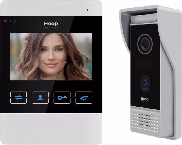 Kit Videocitofono DPLUS con Monitor Interno e Unità Esterna KITLASE4 in Bianco e Argento
