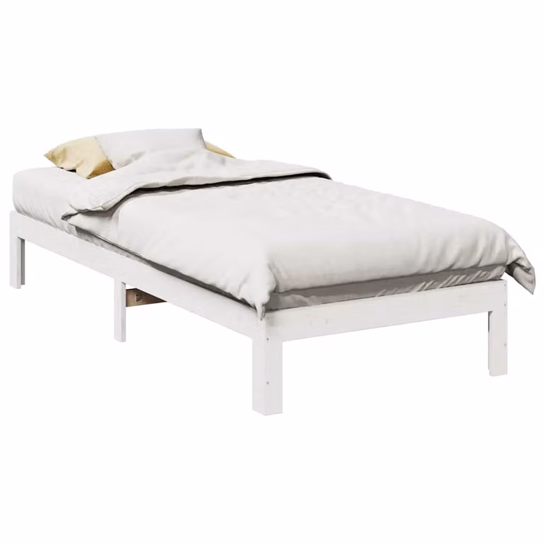 Giroletto vidaXL in legno massello di pino bianco con doghe fisse, L/P/H: 200 x 90 x 30 cm