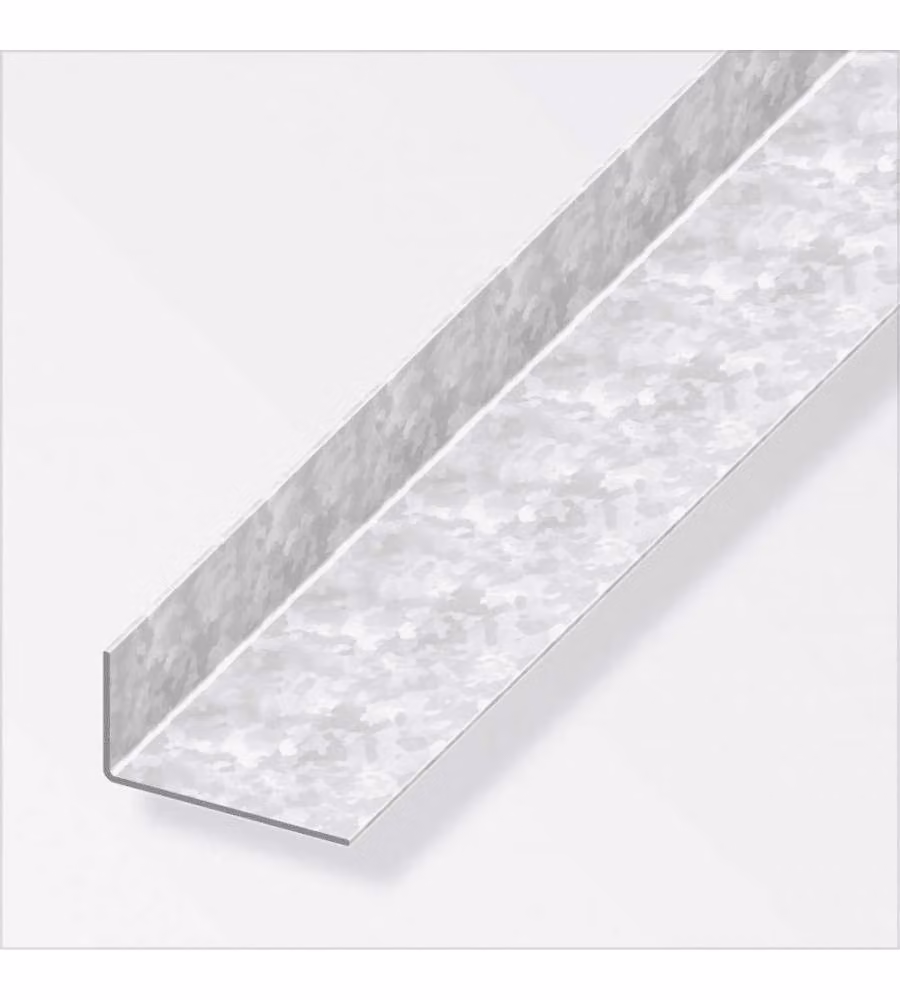 Alfer Aluminium Angolo in acciaio zincato 23,5x43,5 mm 1 m argento