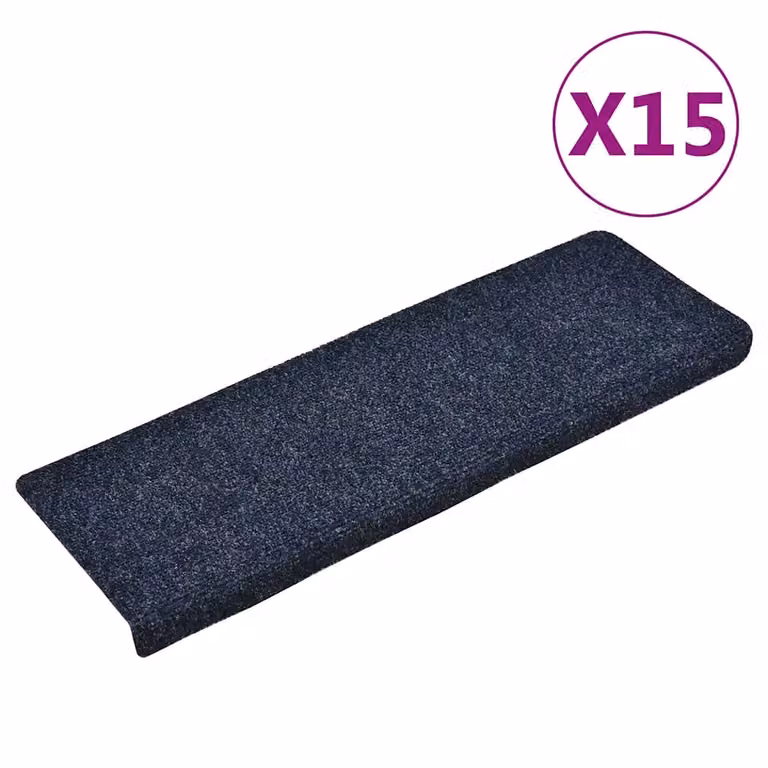 vidaXL Tappetini per scale autoadesivi 15 pz 65x21x4 cm blu