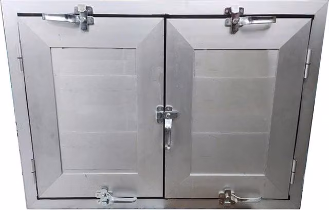 Finestra antiallagamento Stop Allagamenti su misura con anta doppia altezza in alluminio colore argento, L: 160-180 cm, H: 60-140 cm
