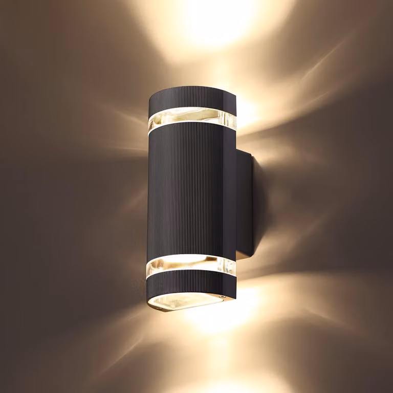 Lampada da parete esterna a LED, forma a semicerchio, alluminio, 3000K, 5W, impermeabile, confezione da 1 pezzo.