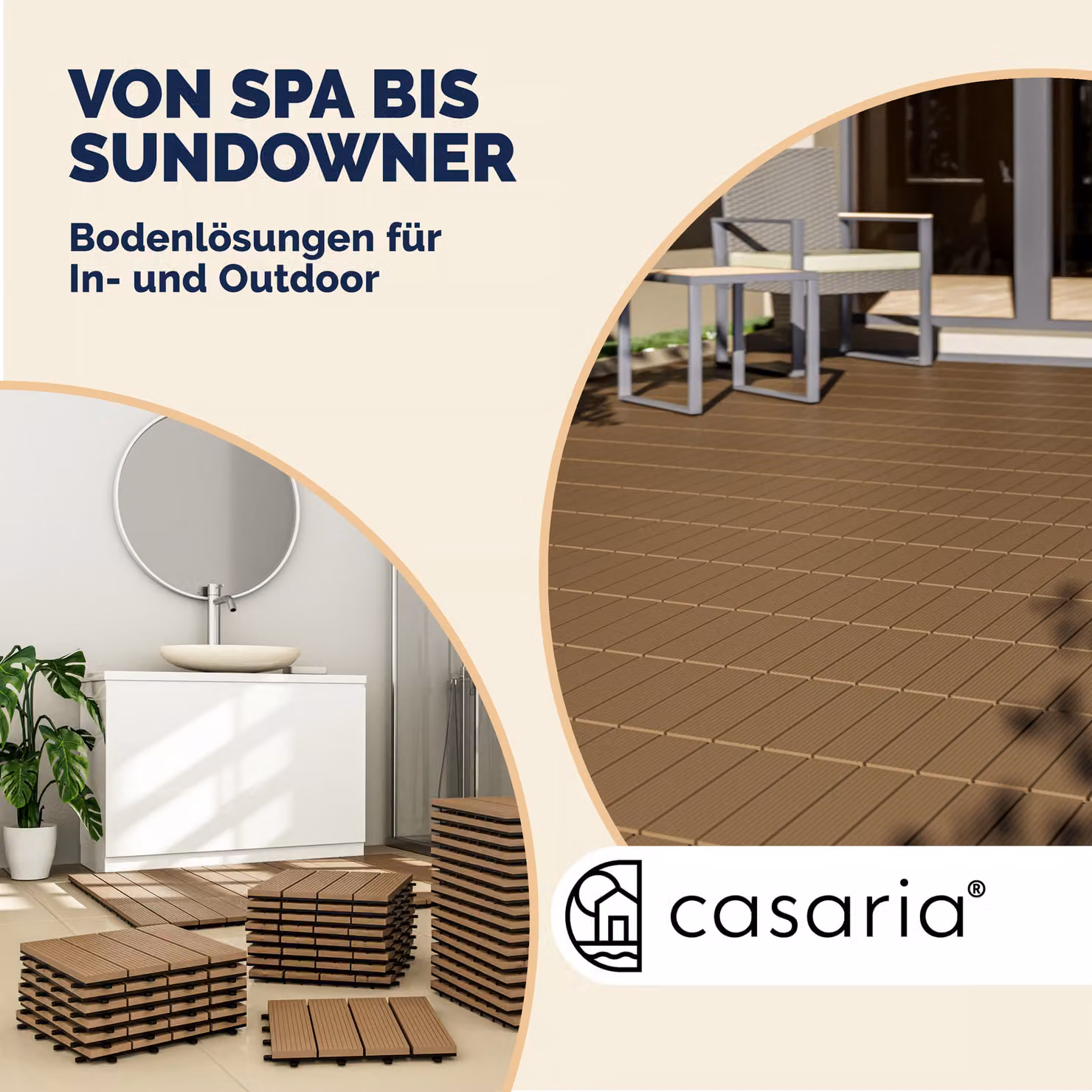 Set di 66 piastrelle da giardino Casaria in WPC con sistema click, colore terracotta, L/P: 30 x 30 cm – 4