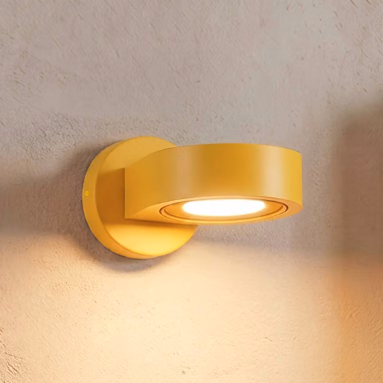 Faretto da parete Lili, giallo, Ø 14 cm, GX53 Lili Argon, Giallo / Arancione, Corridoio, Metallo, Moderno, Faretto