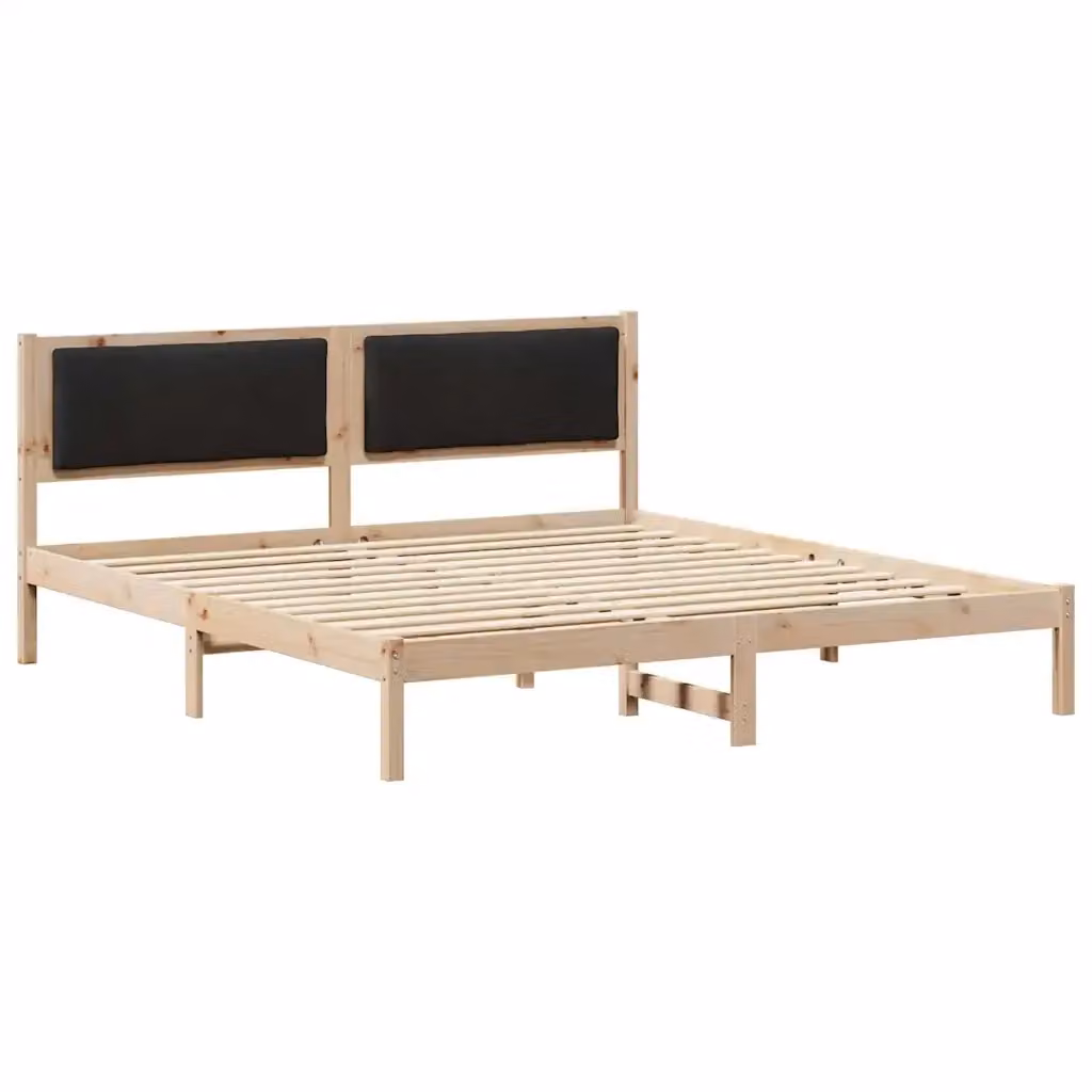 vidaXL Struttura del letto in pino massello nero 180 x 200 cm – 2