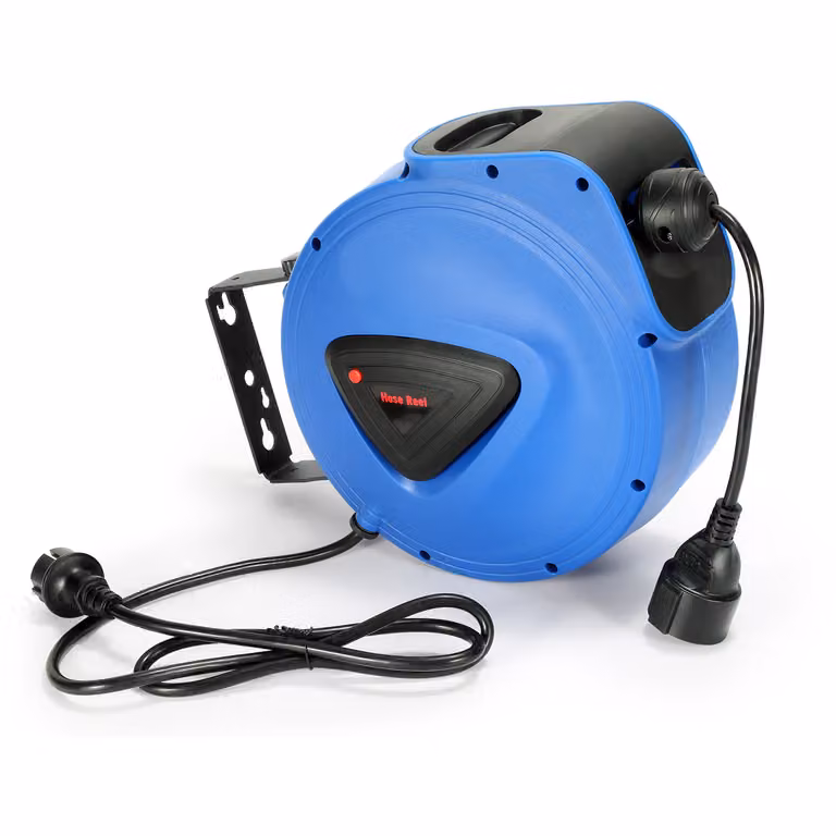 Jopassy Avvolgicavo automatico 20m + 1,5m avvolgicavo IP44 Orientabile a 180° Fori singoli per il montaggio a parete e a soffitto