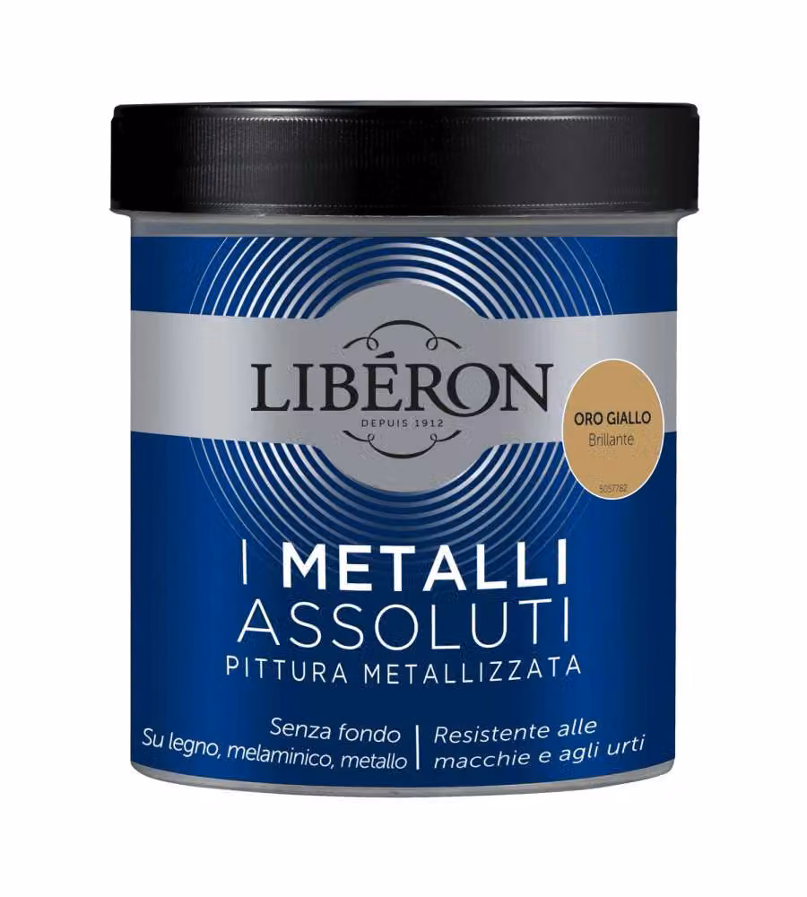Libéron Pittura Metallizzata Oro Giallo Brillante 0,5 L - Decorazione Legno