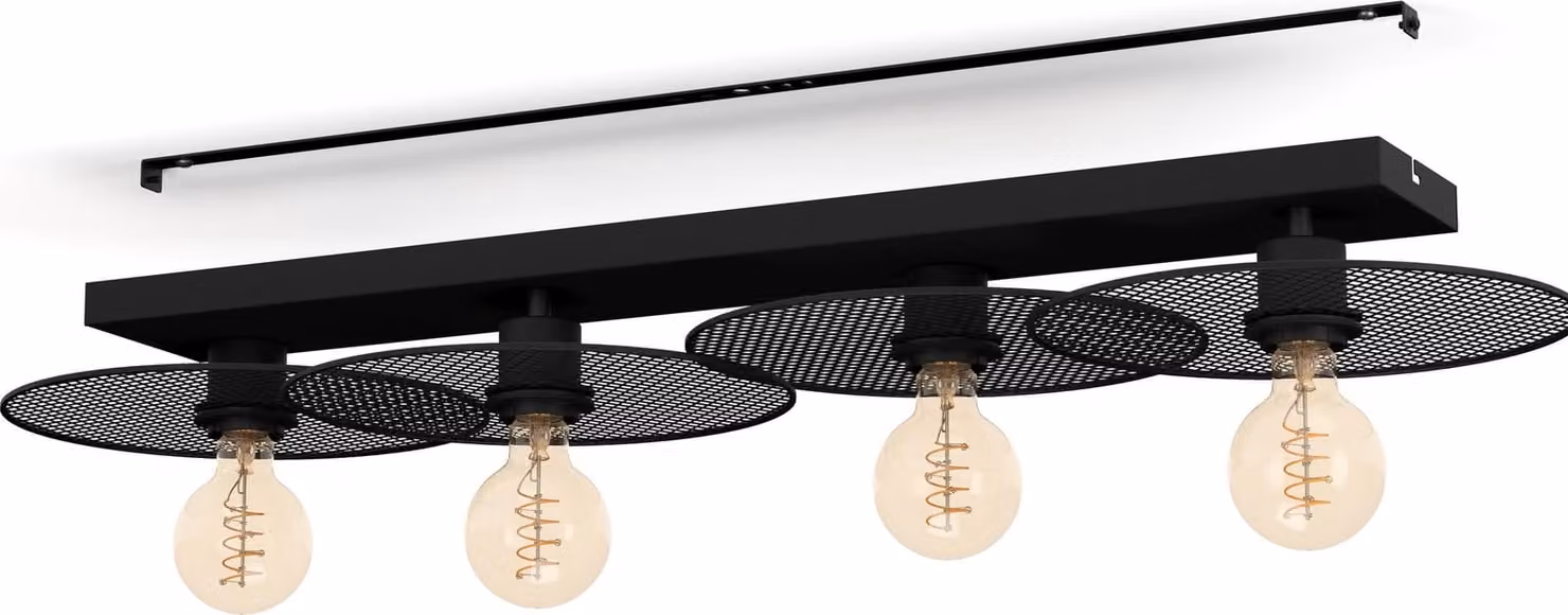 Eglo 43729 IKESTON E27 Plafoniera a 4 vie 950x330mm nero