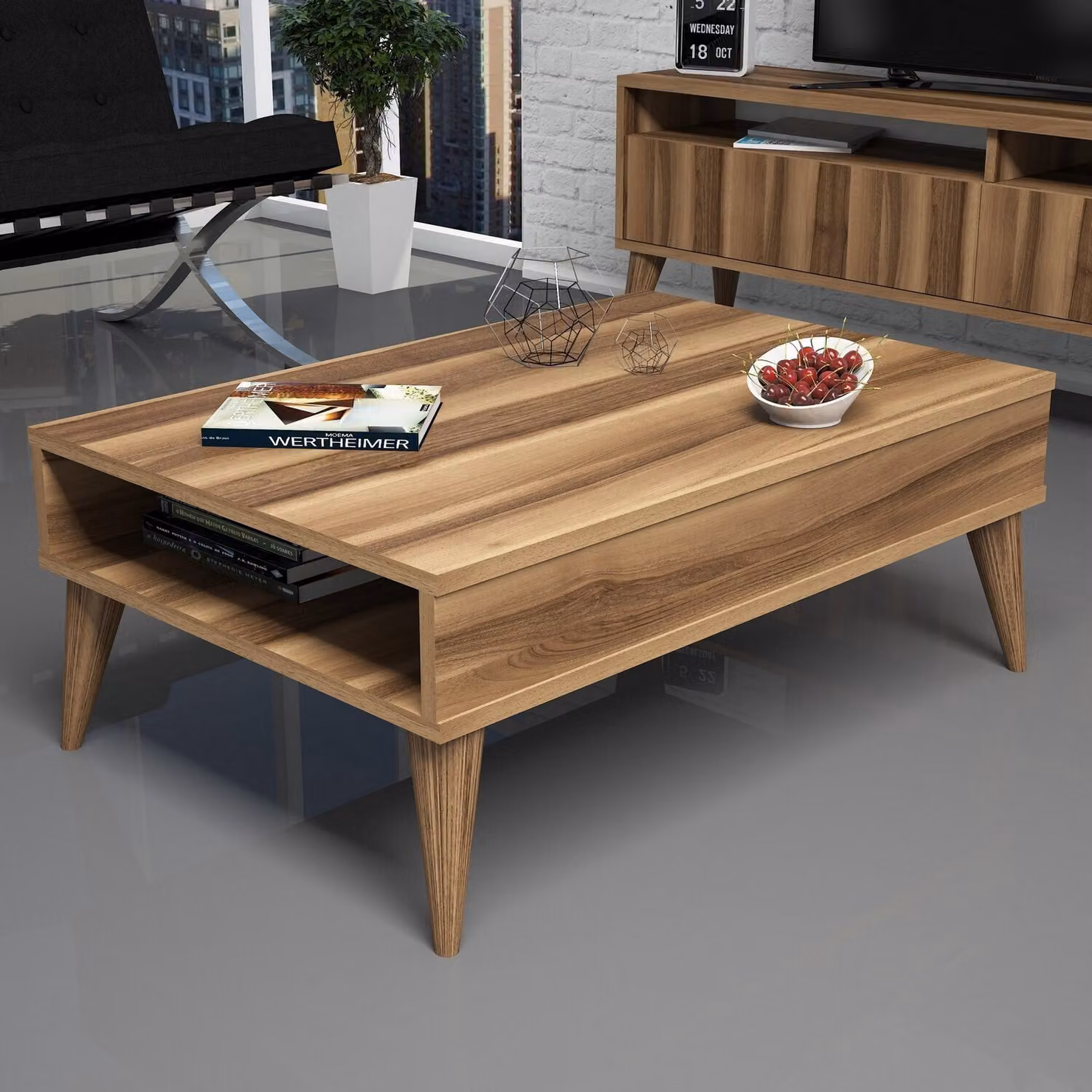 Skye Decor, Best- Best CTN, colore noce, tavolini da salotto, 34,6x90x60 cm, pannello truciolare rivestito al 100% in melamina