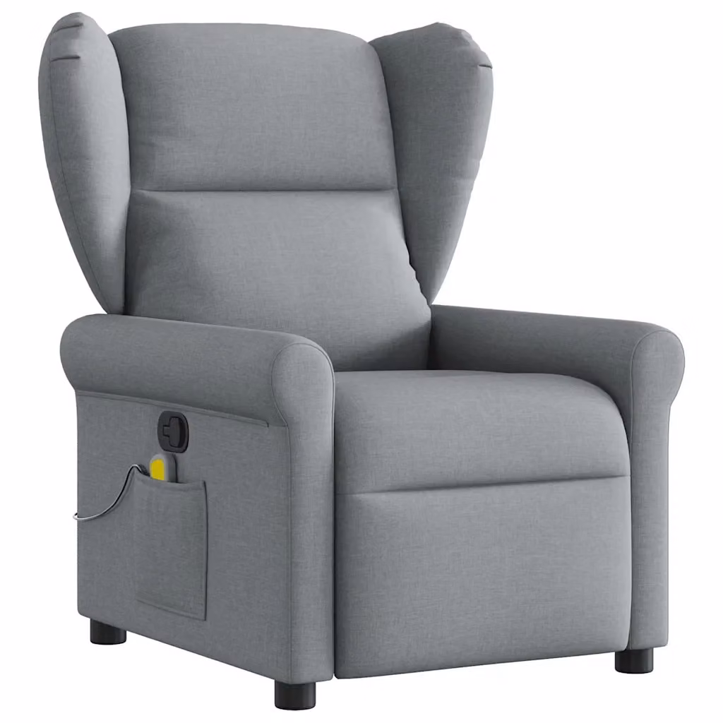 Poltrona Relax Reclinabile vidaXL in Tessuto Grigio con Braccioli e Regolazione Manuale – 2