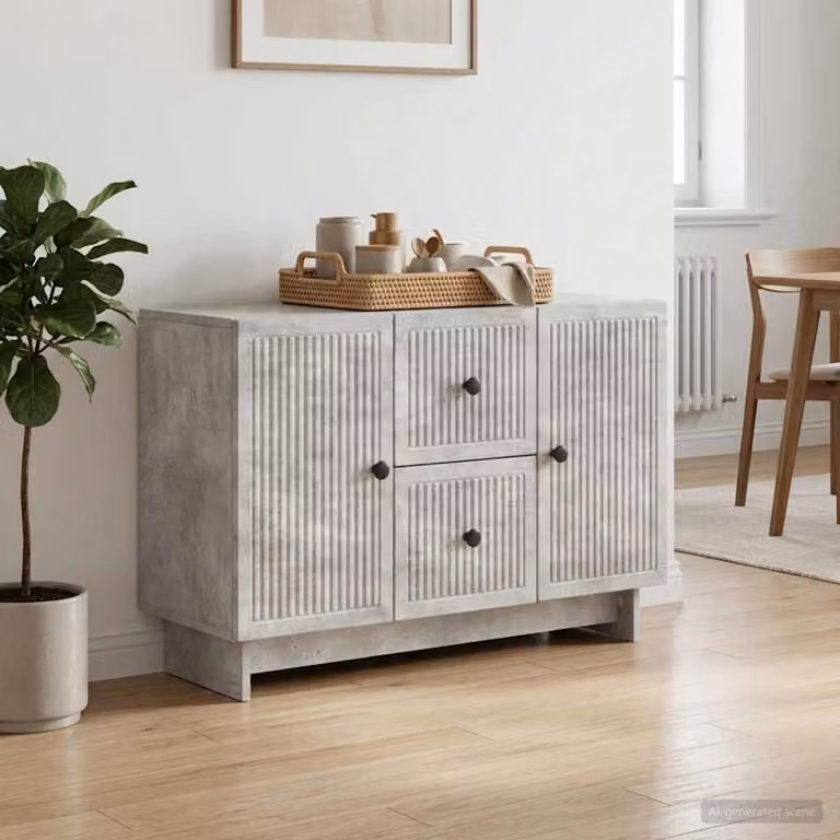 Credenza moderna vidaXL in legno ingegnerizzato grigio, L 89 x P 34,5 x H 60 cm
