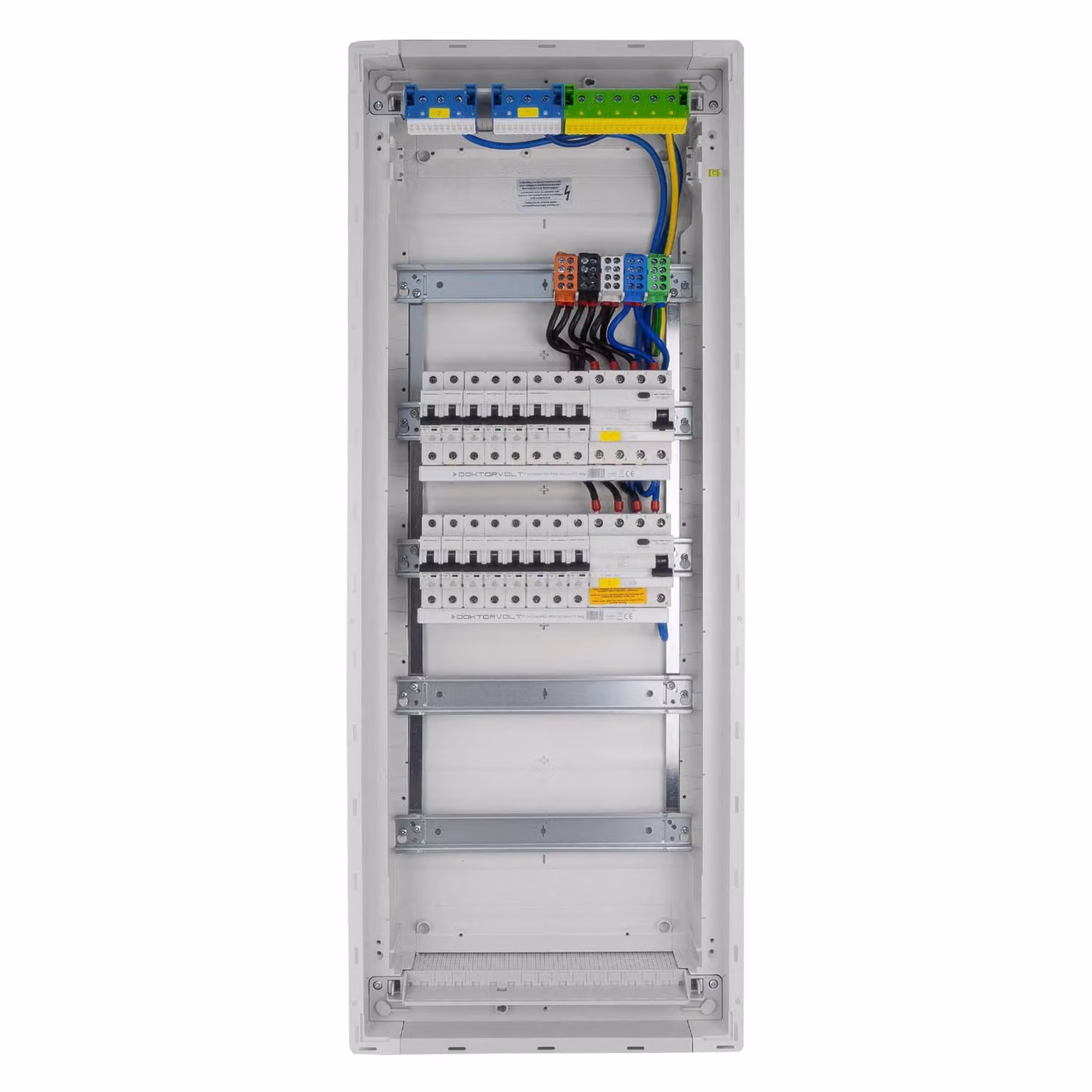 Scatola portafusibili Scatola di distribuzione da incasso Hager 5x12 moduli 14xMCB 2xRCCB Cablata VDE Armadio di distribuzione Fusibili 880,50x348x94,5mm Doktorvolt