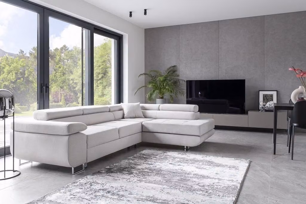Wohnlandschaft L-Form Ecksofa Textil Design Polster Garnitur Sofa Ecke Eckcouch