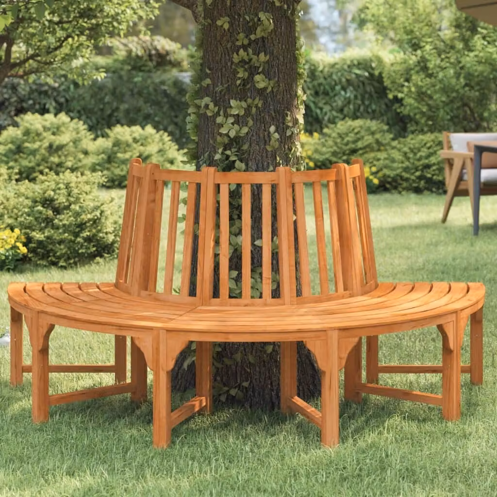 The Living Store Panca ad albero semicircolare Ø208 cm in legno massiccio di eucalipto