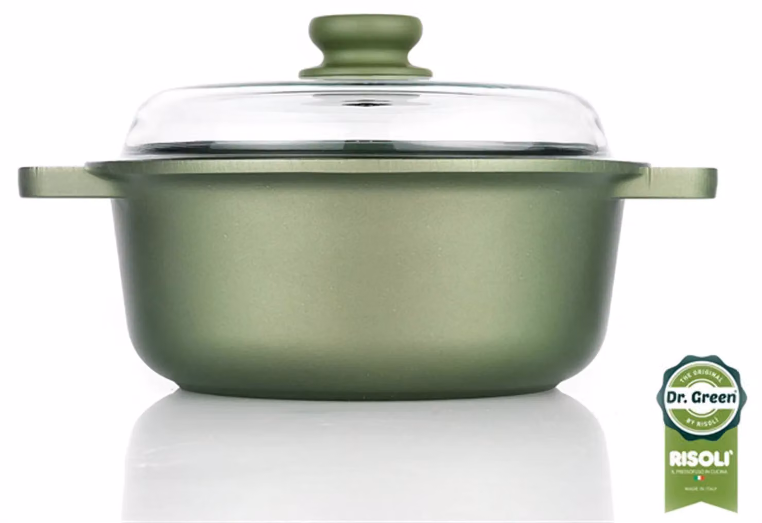 Casseruola Dr. Green in alluminio pressofuso con coperchio e due maniglie, diam. 24cm