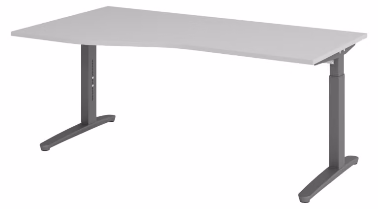 bümö Scrivania Serie-XB - Struttura: grafite, decorazione: grigio, dimensioni: 180 x 100 cm