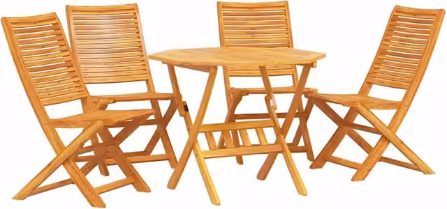 Set da Pranzo per Giardino 5 pz | Set Salotto da Giardino Marrone