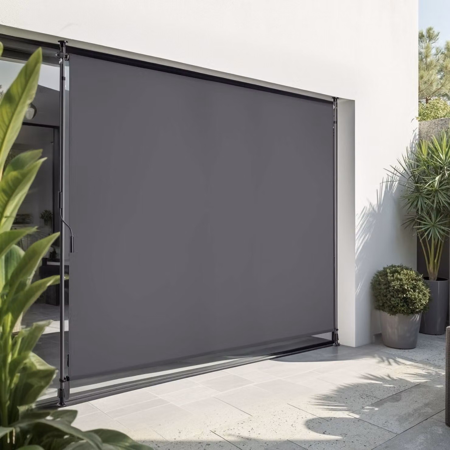 Tenda da sole tectake Taija con manovella manuale, grigio scuro, L: 208 cm, H: 310 cm – 3