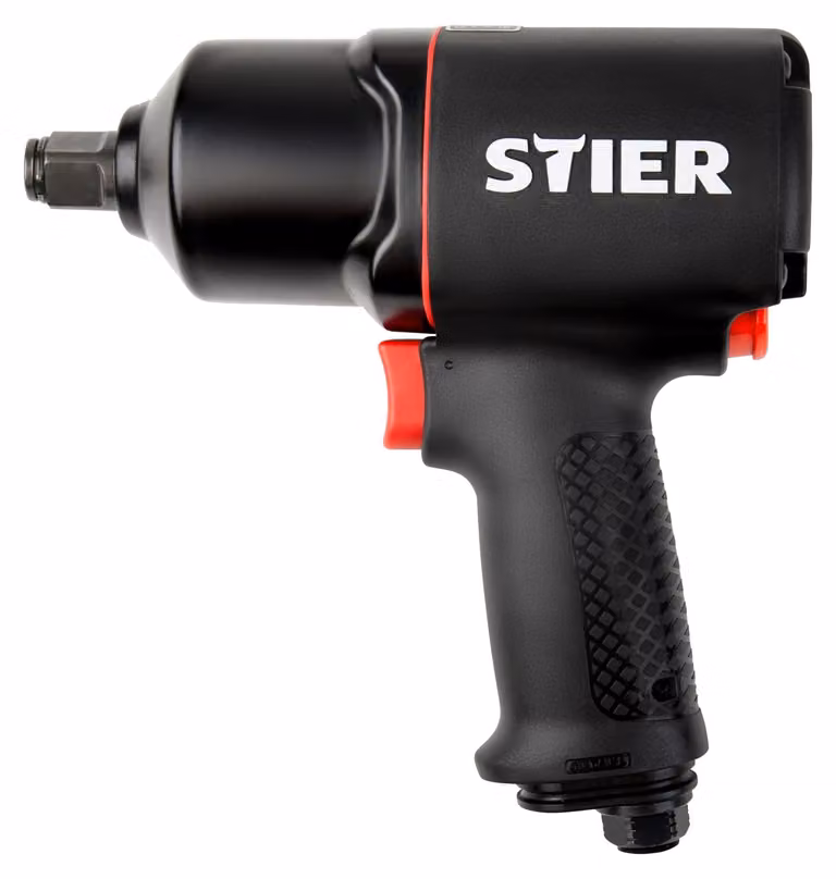 Avvitatore a impulsi ad aria compressa STIER 23-TR, 3/4 di pollice, coppia massima di allentamento: 1.756 Nm, meccanismo a percussione a doppio martello ad alte prestazioni, 3 regolazioni di velocità, rotazione oraria e antioraria