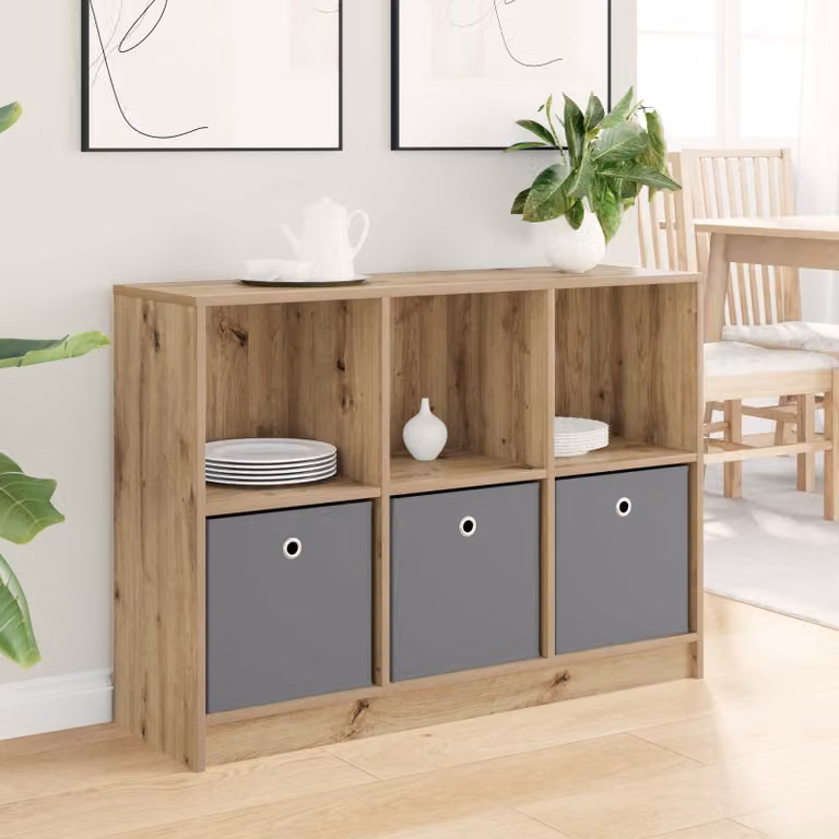 Credenza moderna vidaXL in rovere color marrone L: 102 cm, P: 32 cm, H: 73,5 cm