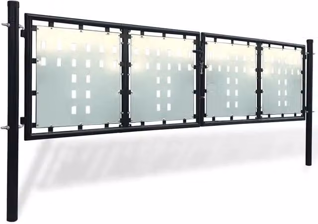 Cancello per Recinzione a una Porta Nero 300x75 cm CFW2500818