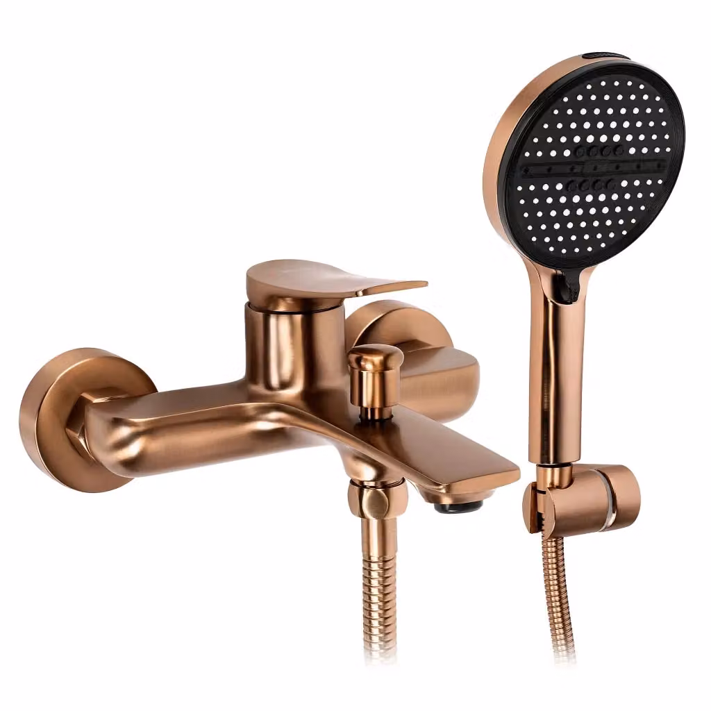Miscelatore per vasca a parete Rea Vision con leva singola in finitura ottone spazzolato bronze – 2