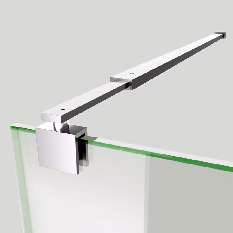S'AFIELINA barra di fissaggio per schermo doccia 700-1200 mm, acciaio inox, stabilizzatore parete-vetro per vetro 8/10 mm, porta doccia o pannello laterale fisso, 3 pezzi