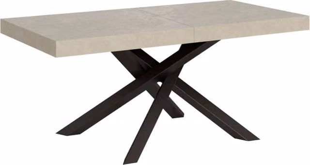Tavolo allungabile Volta Premium color cashmere con gambe antracite L: 90 cm, P: 200-304 cm