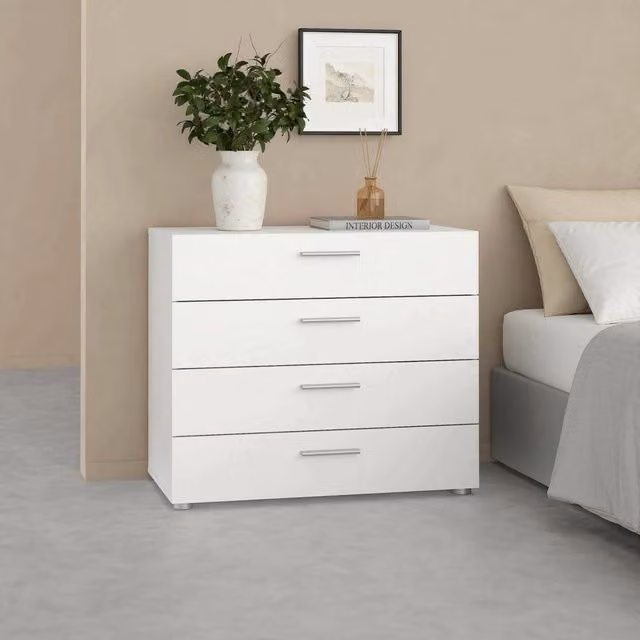 Cassettiera Arwen DMORA Bianco per camera da letto e soggiorno L 80 cm, P 40 cm, H 68 cm