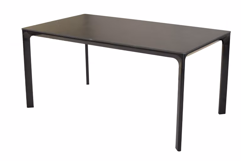 Tavolo da giardino Merxx 160 x 90 cm, piano in finitura effetto pietra – acciaio/vetro