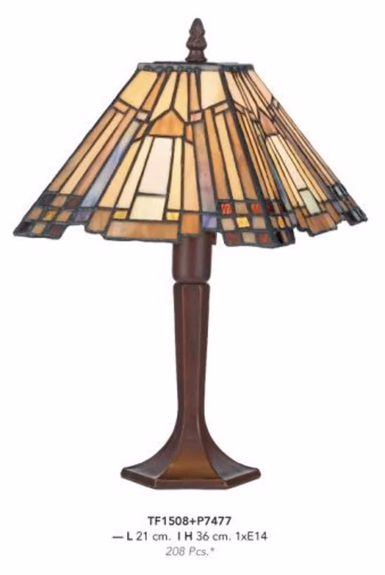 Lampada da tavolo Tiffany, design a mosaico, della collezione Casa Padrino, diametro 21 cm, altezza 36 cm, lampada in vetro realizzata a mano