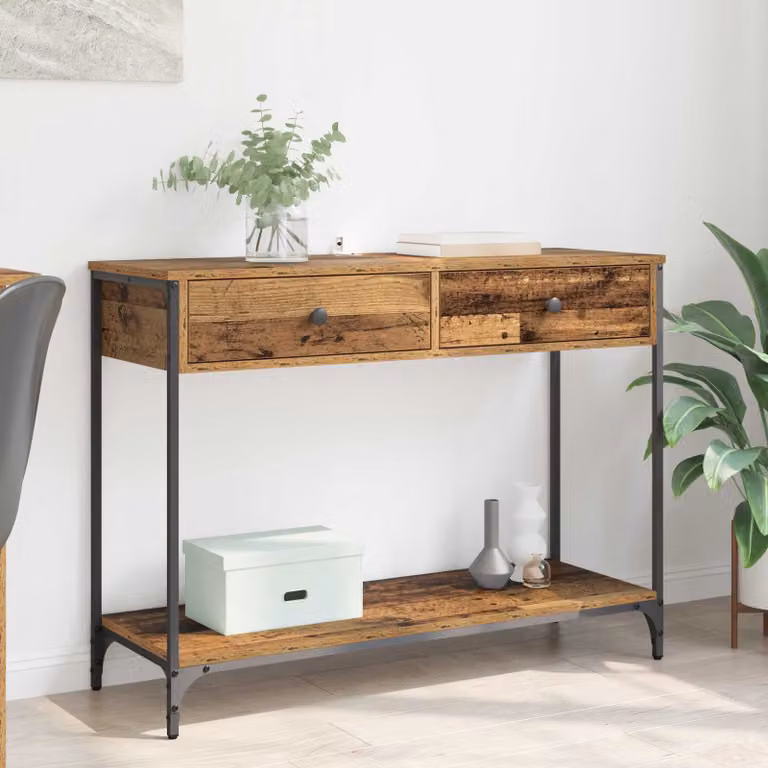 vidaXL Tavolo consolle in stile industriale color marrone L: 100 cm, P: 34,5 cm, H: 75 cm