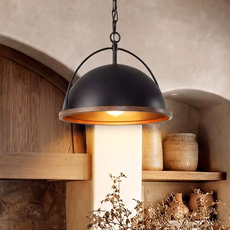 Lampada a sospensione in metallo Tribesigns, lampada a sospensione vintage Ø33 cm, lampada da soffitto in stile industriale con altezza regolabile, lampadario in ferro con attacco E26, lampada a sospensione