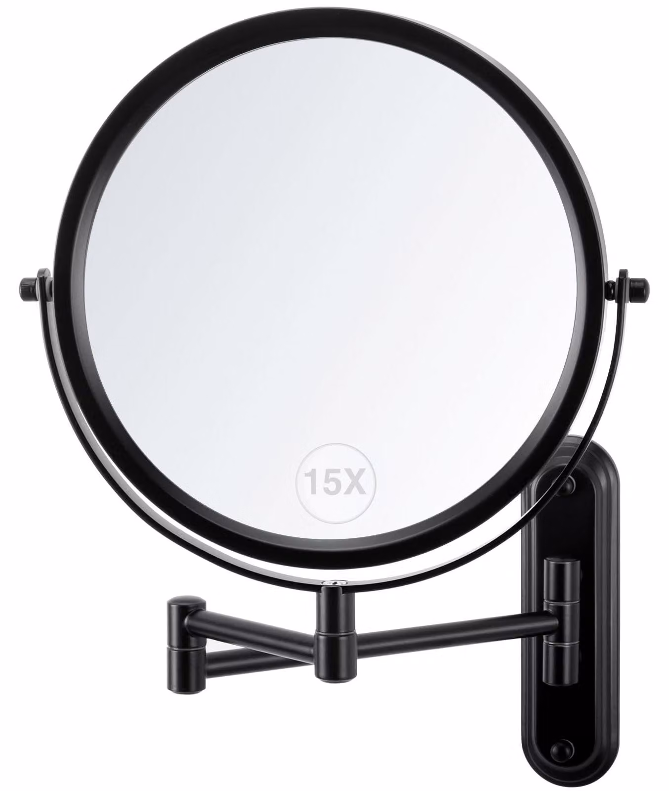 Specchio da trucco da parete Omgoods con ingrandimento 1X/15X e braccio estendibile