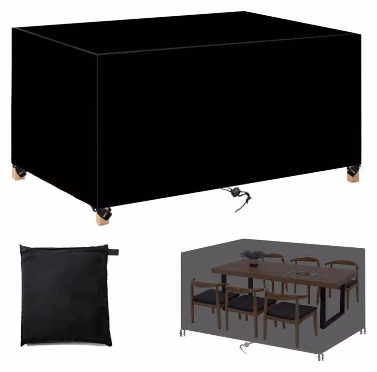 Copertura protettiva per mobili da giardino, rettangolare, in tessuto Oxford, impermeabile, anti-UV, 60x60x60 cm, colore nero