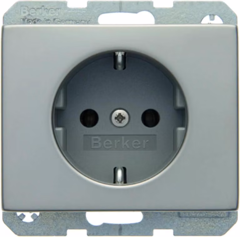 Berker 47157004 Presa di corrente K5 in acciaio inox finitura opaca